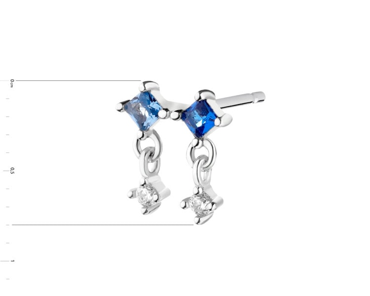 Rhodium Plated Silver Earring with Cubic Zirconia