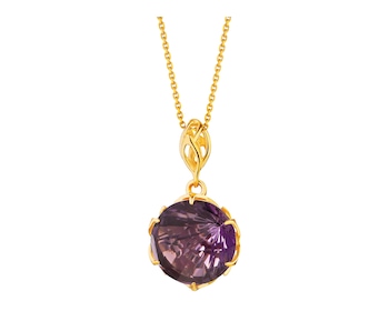 14 K Yellow Gold Pendant with Amethyst