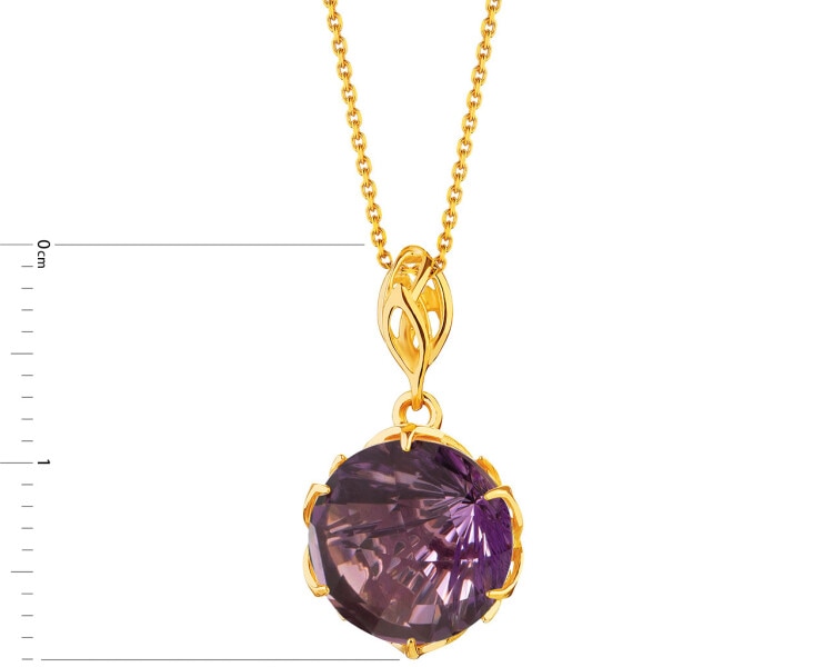 14 K Yellow Gold Pendant with Amethyst