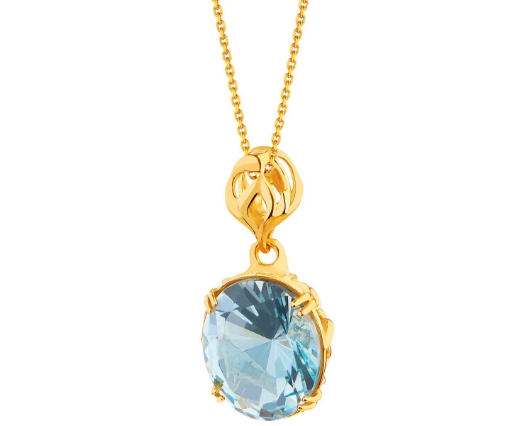 9 K Yellow Gold Pendant with Topaz