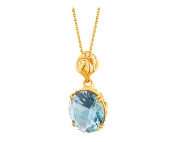 9 K Yellow Gold Pendant with Topaz