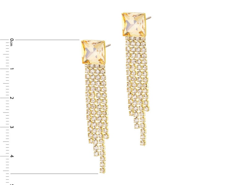 Gold-Plated Brass Earrings with Cubic Zirconia