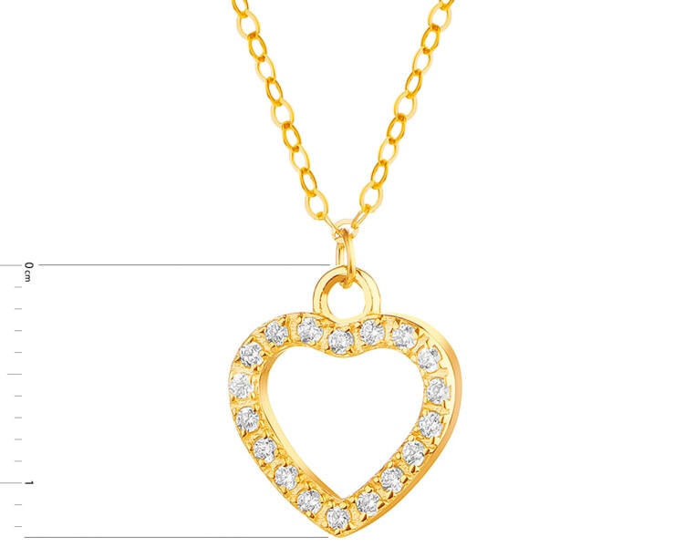 9 K Yellow Gold Necklace with Cubic Zirconia