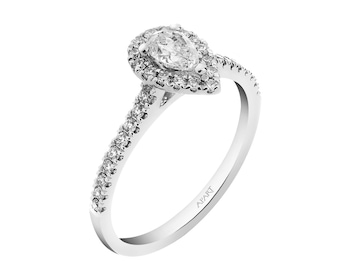 18 K Rhodium-Plated White Gold Ring 0,73 ct - fineness 18 K