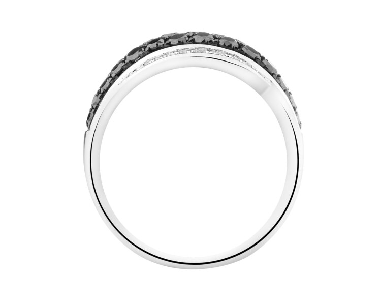 14 K Rhodium-Plated White Gold Ring - fineness 14 K