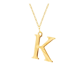 Złoty naszyjnik, ankier - litera K