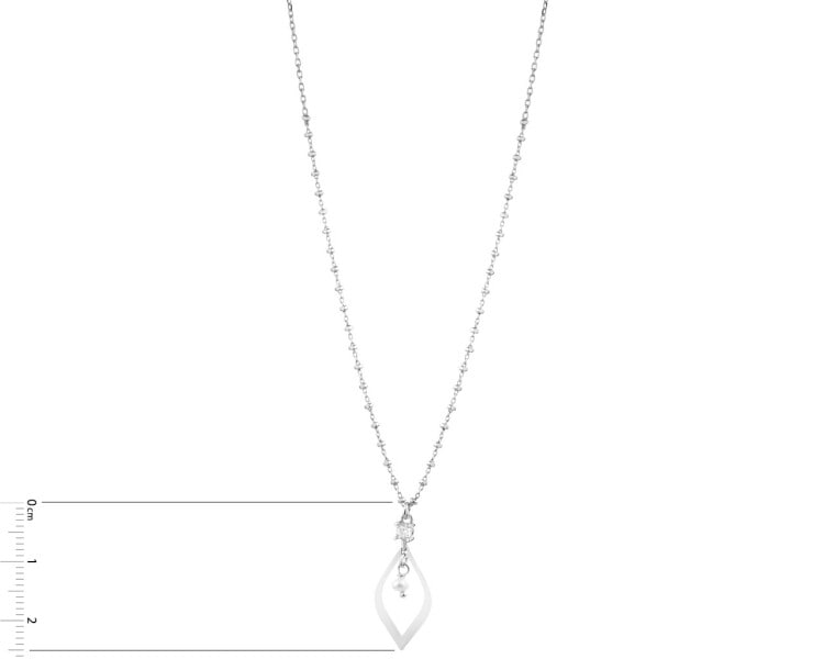 Stříbrný náhrdelník s perlou a zirkony