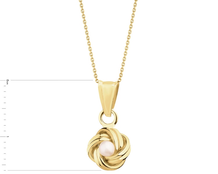 9 K Yellow Gold Pendant with Pearl