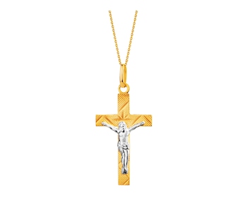 Zlatý přívěsek - kříž s podobiznou Krista