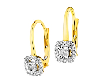 Zlaté náušnice s diamanty 0,16 ct - ryzost 585