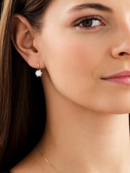 750  Earrings with Diamonds 2 ct - fineness 750