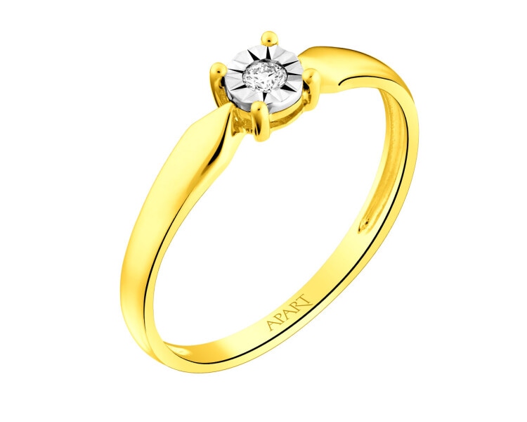 585  Ring with Diamond 0,03 ct - fineness 585