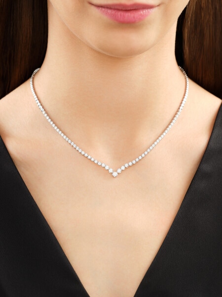 Náhrdelník z bílého zlata s brilianty - 42 cm - 2,06 ct - ryzost 750