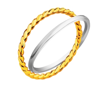 375 Yellow And White Gold Plated Ring