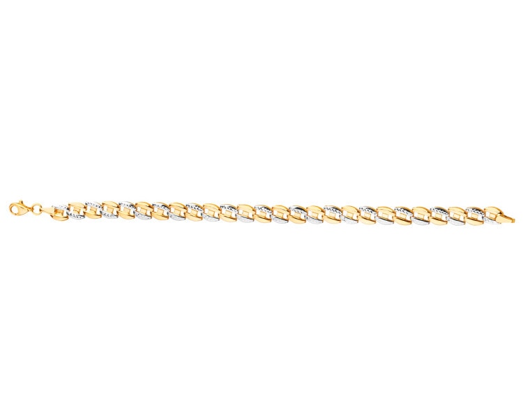 14 K Rhodium-Plated Yellow Gold Bracelet