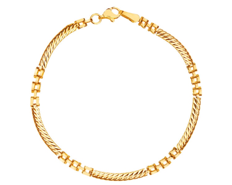 14 K Rhodium-Plated Yellow Gold Bracelet