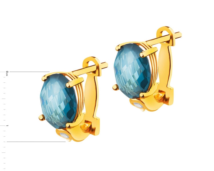 14 K Yellow Gold Earrings with Topaz