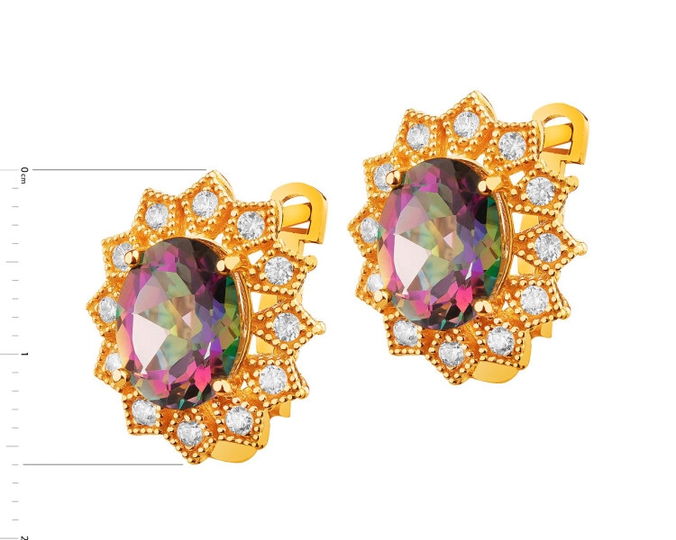14 K Yellow Gold Earrings with Topaz
