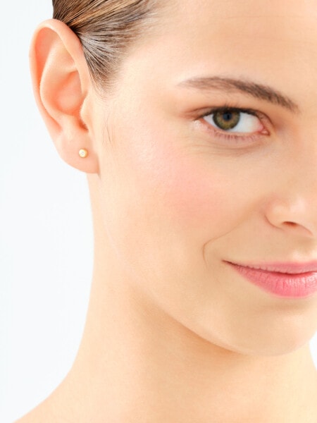 9 K Rhodium-Plated Yellow Gold Earrings with Diamonds - 0,003 ct - fineness 9 K