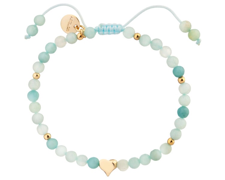 Gold-Plated Brass Bracelet with Amazonite
