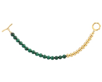 Gold-Plated Brass Bracelet with Synthetic Malachite