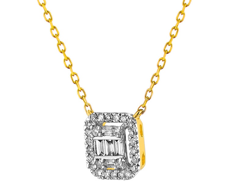 Zlatý náhrdelník s diamanty 0,08 ct - ryzost 585
