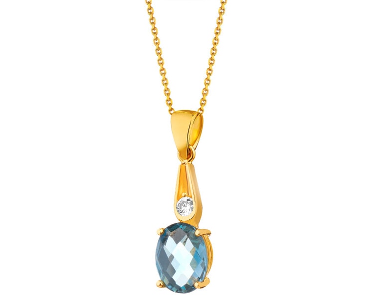 14 K Yellow Gold Pendant with Topaz