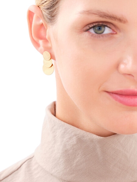 Gold-Plated Bronze, Gold-Plated Silver Earrings