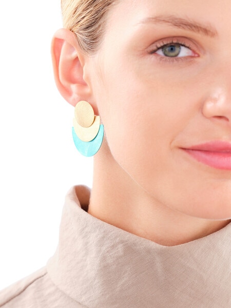 Gold-Plated Bronze, Gold-Plated Silver Earrings