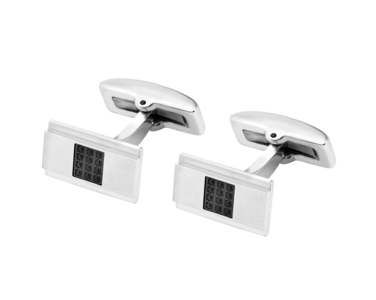 Stainless Steel Cufflink with Cubic Zirconia
