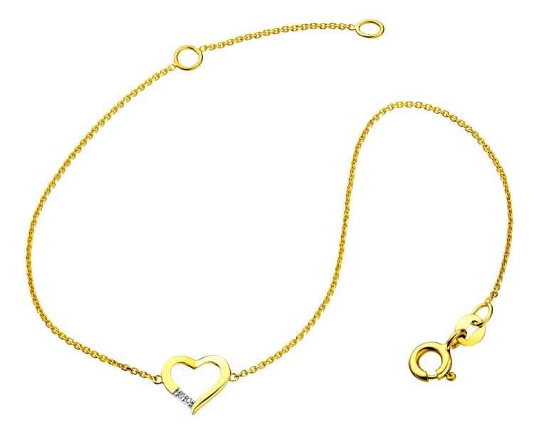 9ct Yellow Gold Bracelet with Diamonds 0,006 ct - fineness 14 K