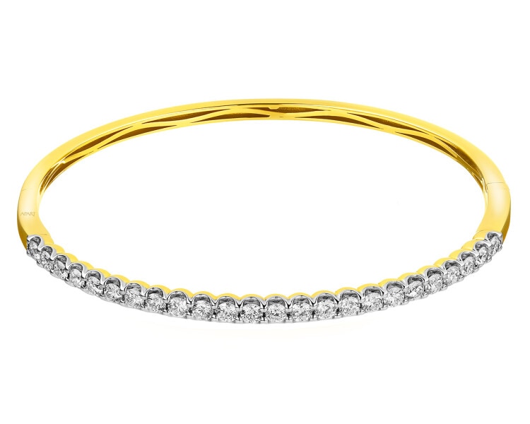 18 K Rhodium-Plated Yellow Gold Bracelet with Diamonds 1,99 ct - fineness 18 K