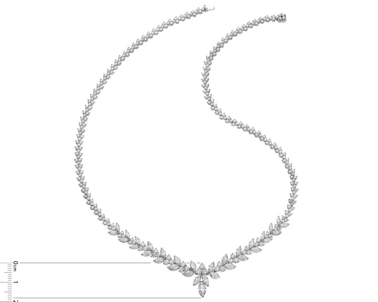 18 K Rhodium-Plated White Gold Necklace 12,03 ct - fineness 18 K
