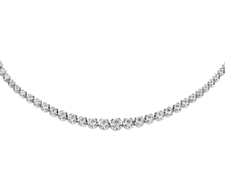 18 K Rhodium-Plated White Gold Necklace with Diamonds 5 ct - fineness 18 K