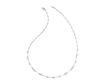 18 K Rhodium-Plated White Gold Necklace with Diamonds 1,12 ct - fineness 18 K