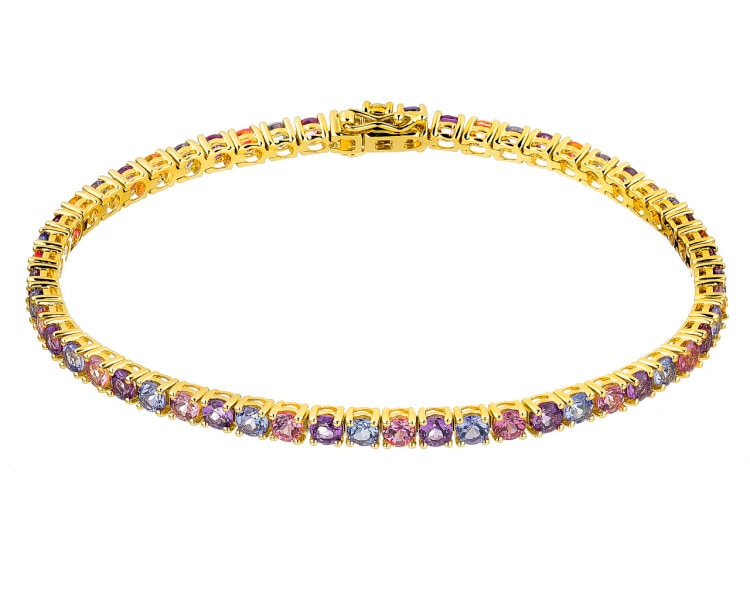 14 K Yellow Gold Tennis Bracelet with Diamond - fineness 14 K