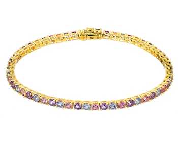 14 K Yellow Gold Tennis Bracelet with Diamond - fineness 14 K