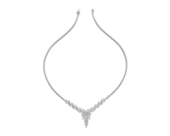 18 K Rhodium-Plated White Gold Necklace with Diamonds 5,12 ct - fineness 18 K