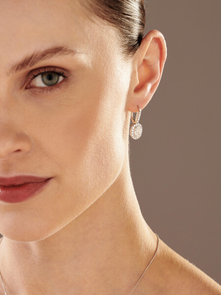 18 K Rhodium-Plated White Gold Earrings 2,70 ct - fineness 18 K