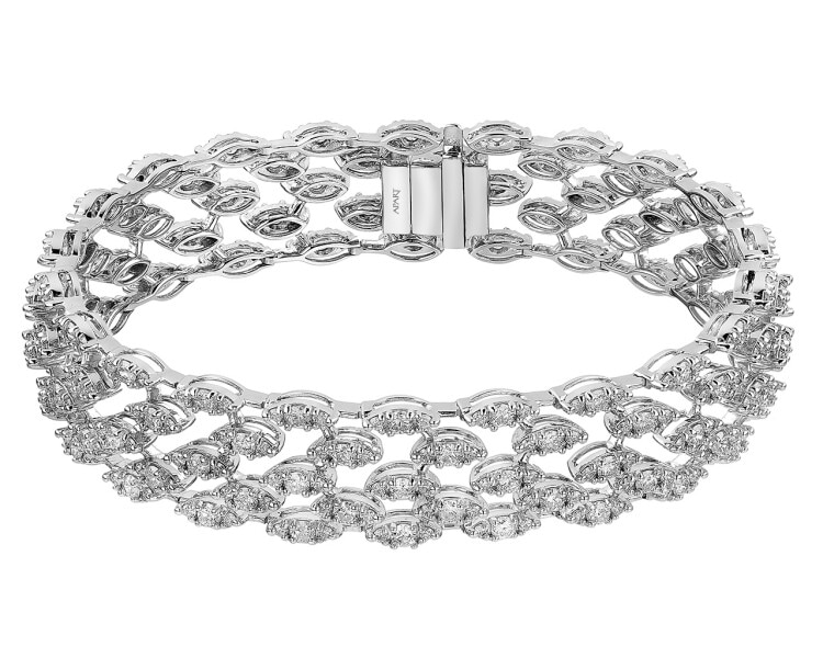 18 K Rhodium-Plated White Gold Bracelet with Diamonds 6,74 ct - fineness 18 K