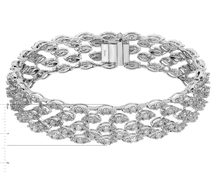 18 K Rhodium-Plated White Gold Bracelet with Diamonds 6,74 ct - fineness 18 K