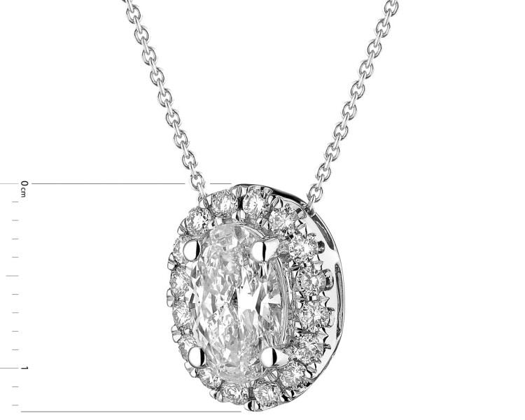 Náhrdelník z bílého zlata s diamanty - SI1/G 1,27 ct - ryzost 750