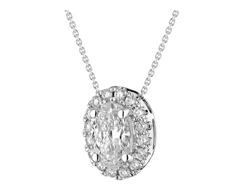 18 K Rhodium-Plated White Gold Necklace 1,27 ct - fineness 18 K