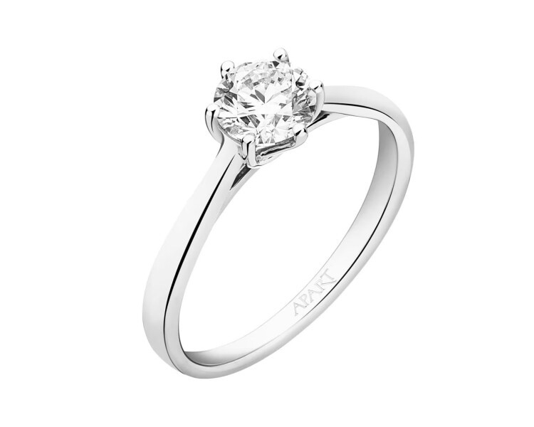 14ct White Gold Ring with Diamond 0,70 ct - fineness 18 K