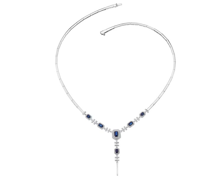 White Gold Diamond & Sapphire Bracelet - fineness 18 K