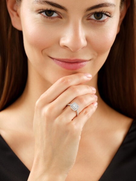 Prsten ze žlutého a bílého zlata s diamanty - SI1/H - 1,00 ct - ryzost 585