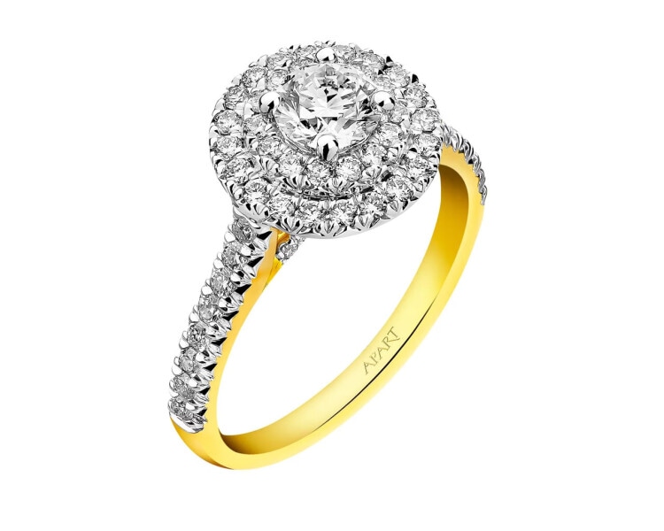 Prsten z bílého zlata s diamanty 1,03 ct - ryzost 585