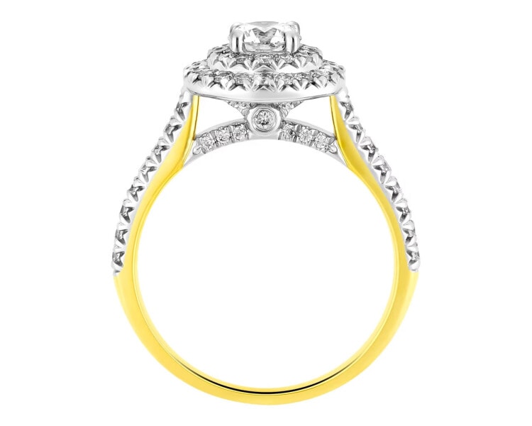 585 Yellow And White Gold Plated Ring 1,03 ct - fineness 585