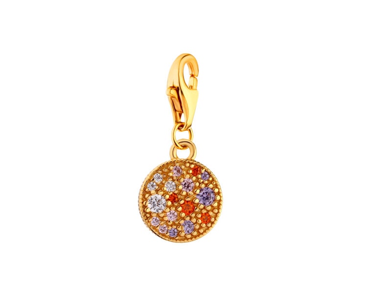 Gold-Plated Silver Pendant with Cubic Zirconia