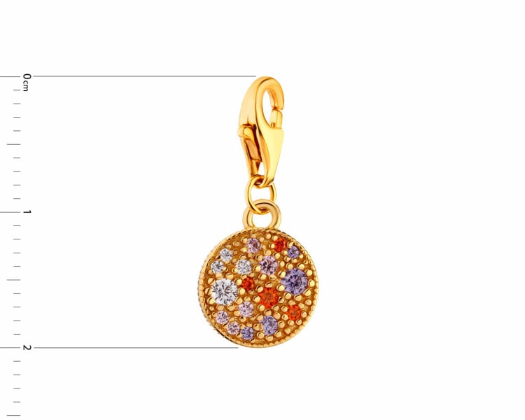 Gold-Plated Silver Pendant with Cubic Zirconia